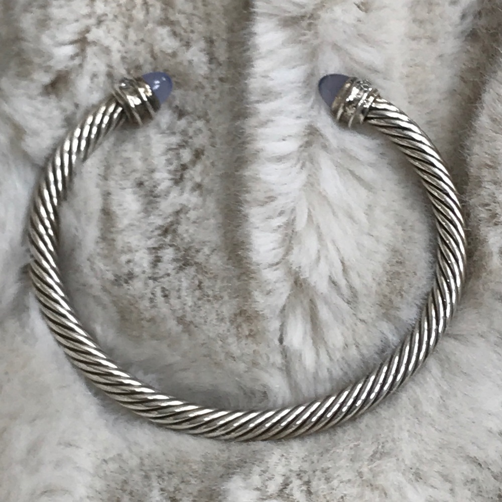 David Yurman diamond & stone cuff 5mm bracelet